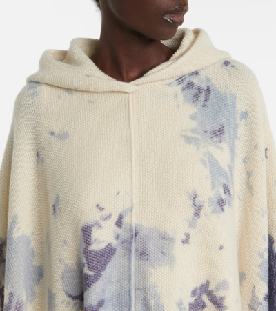 Shop Chloé Tie-dye Cashmere Hooded Poncho In Multicoloured