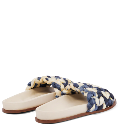 Shop Chloé Kacey Tie-dye Woven Slides In Multicoloured