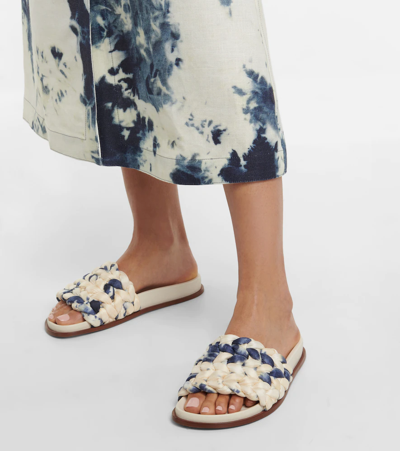 Shop Chloé Kacey Tie-dye Woven Slides In Multicoloured