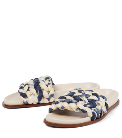 Shop Chloé Kacey Tie-dye Woven Slides In Multicoloured