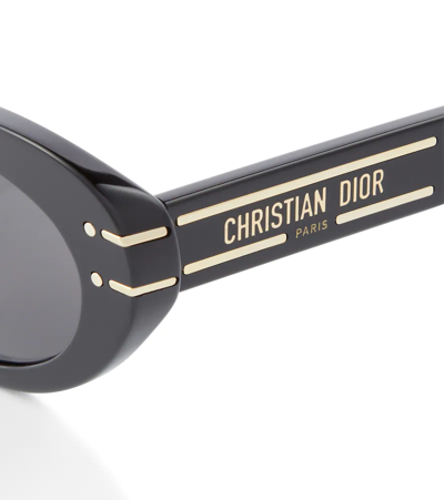 Shop Dior Signature B3u Sunglasses In Shiny Black / Smoke