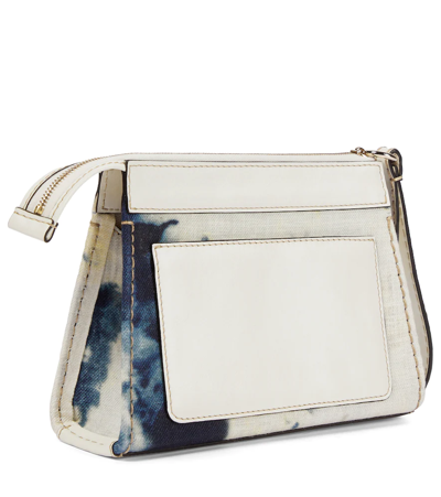 Shop Chloé Edith Tie-dye Linen Clutch In Multicoloured