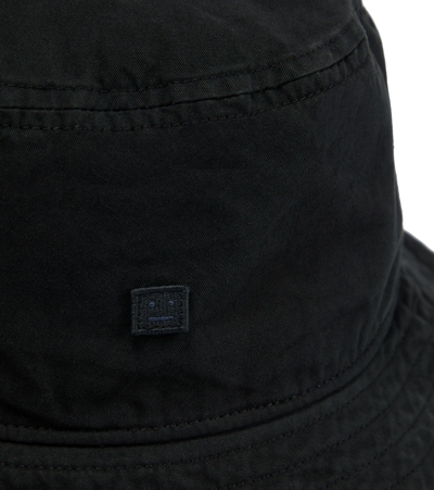 Shop Acne Studios Face Cotton Bucket Hat In Black