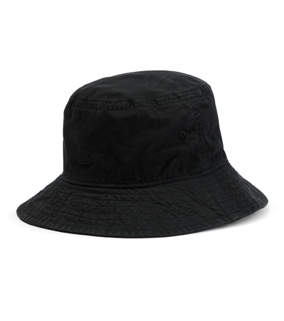 Shop Acne Studios Face Cotton Bucket Hat In Black
