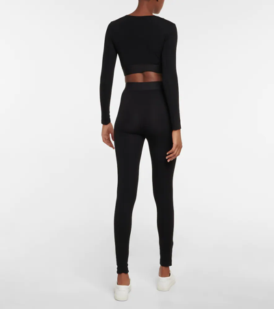 Dolce & Gabbana Dolce Elstic Waist Logo Cttn Leggings Bl In Nero