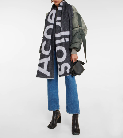Shop Acne Studios Toronty Wool-blend Scarf In Black