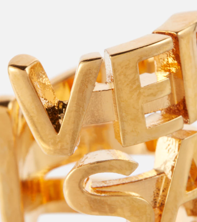 Shop Versace Logo Single Ear Cuff In  Gold