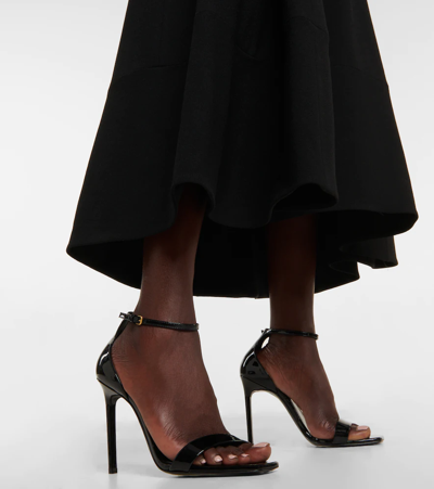 Shop Saint Laurent Amber 105 Patent Leather Sandals In Black