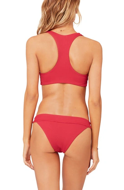 Shop L*space Tara Ribbed Bikini Top In Strawberry