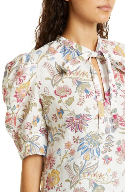 Shop Polo Ralph Lauren Floral Linen Pullover Blouse In Wallpaper Floral