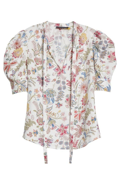 Shop Polo Ralph Lauren Floral Linen Pullover Blouse In Wallpaper Floral