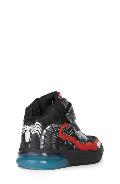 Shop Geox X Marvel Grayjay Light-up Sneaker In Black/ Red