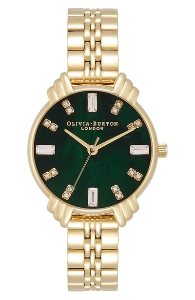 Shop Olivia Burton Art Deco Bracelet Watch, 30mm In Green