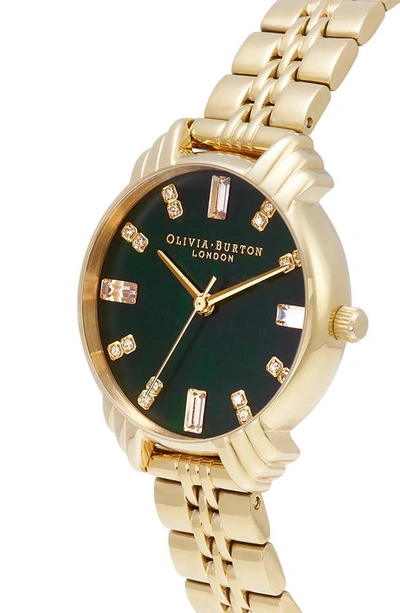 Shop Olivia Burton Art Deco Bracelet Watch, 30mm In Green
