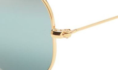 Shop Ray Ban 55mm Polarized Pilot Sunglasses In Silver/ Blue