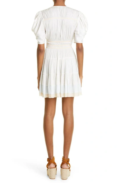 ULLA JOHNSON AZARIA SHIRRED MINIDRESS 