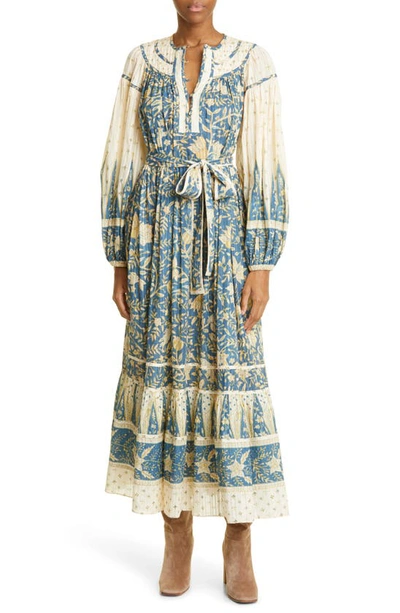 Shop Ulla Johnson Kemala Long Sleeve Maxi Dress In Lanai