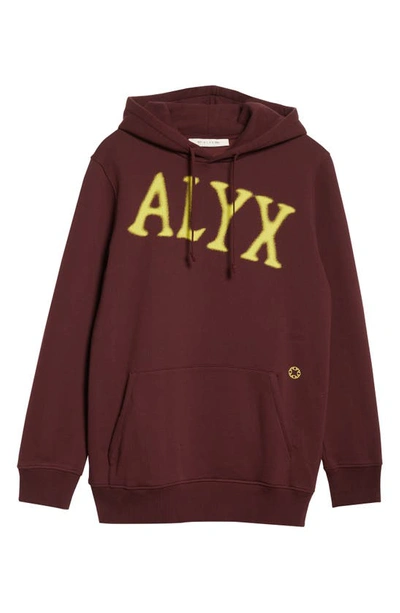 Shop Alyx Cotton Logo Hoodie In Wine
