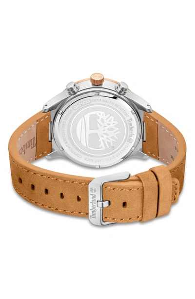 Shop Timberland Sullivan Leather Strap Watch, 44mm In Wheat
