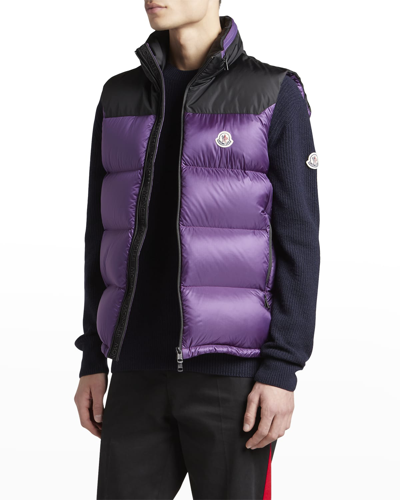 Shop Moncler Men's Ophrys Puffer Vest In Purple