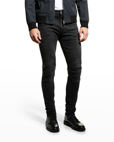 Shop G-star Raw Men's 5620 3d Zip-knee Skinny Jeans In Worn In Black Ony