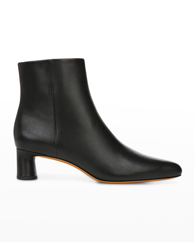 Shop Vince Hilda Leather Ankle Booties In Black