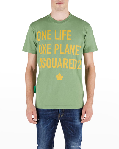 Shop Dsquared2 Men's One Life Cool T-shirt In Light/gree