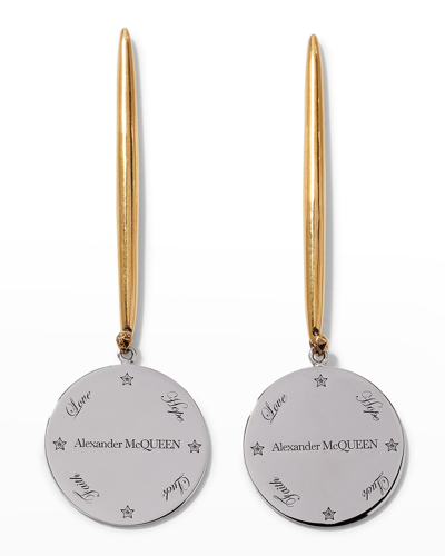 Shop Alexander Mcqueen Medal Stick Earrings In Naturalmul