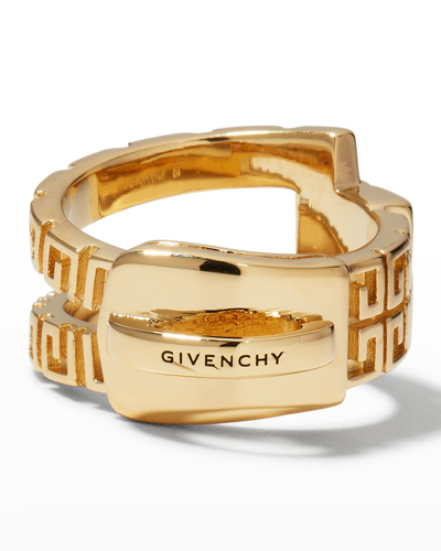 Shop Givenchy G-zip Golden Ring In Golden Yellow
