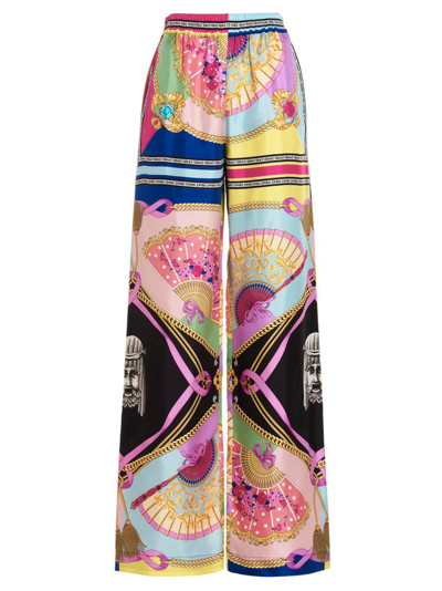 Shop Versace Allover Graphic Printed Wide In Multi