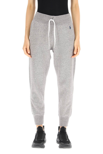 Shop Polo Ralph Lauren Sweatpants With Embroidered Logo In Grey