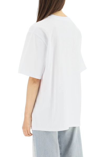 Msgm Cat Logo Bag T-shirt In White | ModeSens