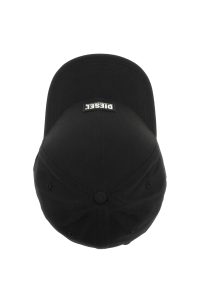 Shop Diesel Logoed Baseball Cap In Black