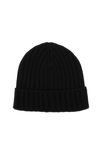 Shop C.p. Company Wool Beanie Hat In Black