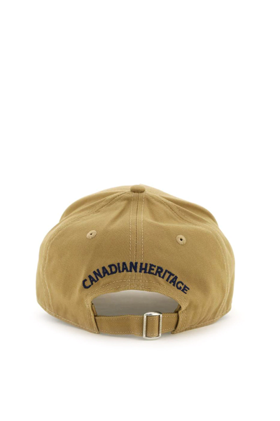 Shop Dsquared2 Baseball Cap With Embroidered Logo Patch In Beige