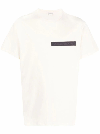 Shop Alexander Mcqueen Men's Beige Cotton T-shirt