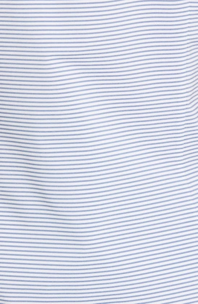 Shop Mizzen + Main Leeward Trim Fit Stripe Short Sleeve Performance Button-up Shirt In Wilkes Navy Mini Stripe