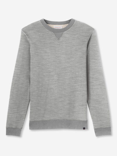 Shop Derek Rose Men's Sweatshirt Quinn Cotton Modal Silver