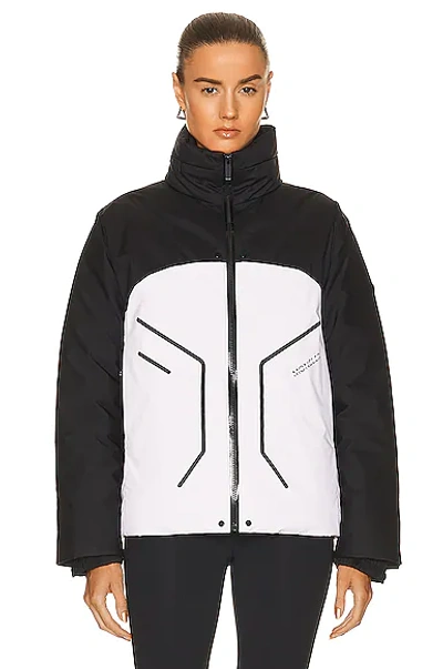 Moncler Black And White Barbat Down Jacket In White