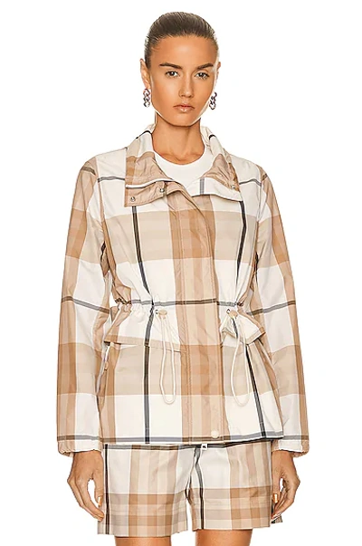 Shop Burberry Amble Jacket In Frosted White Check