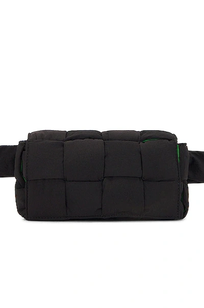 Bottega Veneta Mini Cassette Padded Belt Bag In Black & Parakeet