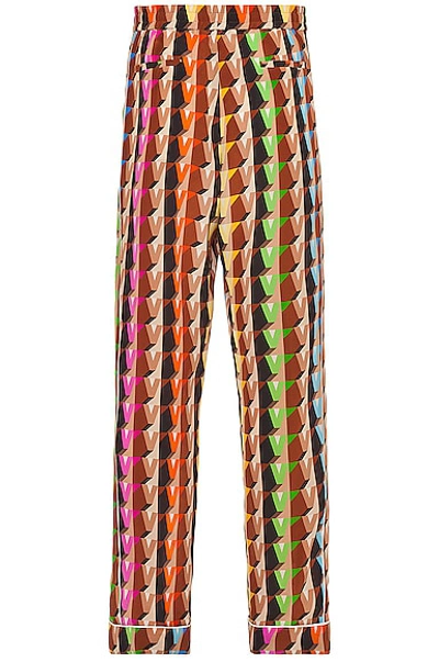 Shop Valentino Pigiama Con Banda Pant In Multicolor