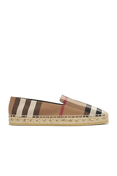 Shop Burberry Alport Espadrille Sandals In Birch Brown Check