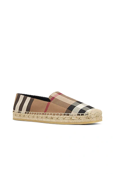 Shop Burberry Alport Espadrille Sandals In Birch Brown Check