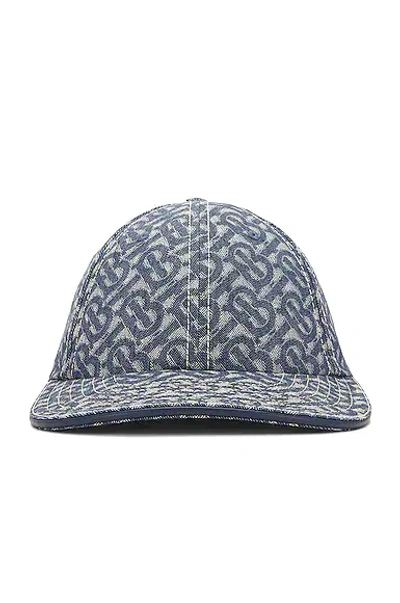 Shop Burberry Denim Hat In Denim Blue