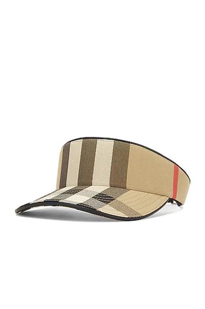 Shop Burberry High Top Visor In Archive Beige Check