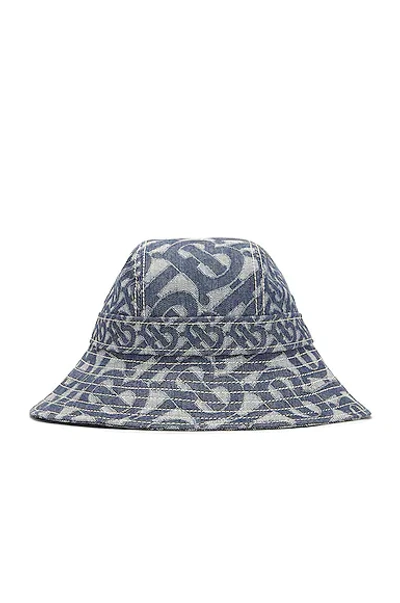 Shop Burberry Denim Bucket Hat In Denim Blue