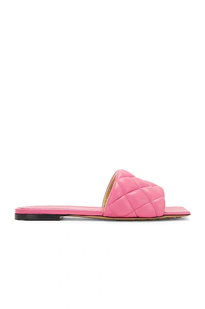 Bottega Veneta Women's Square Toe Quilted Slide Sandals In Pink | ModeSens