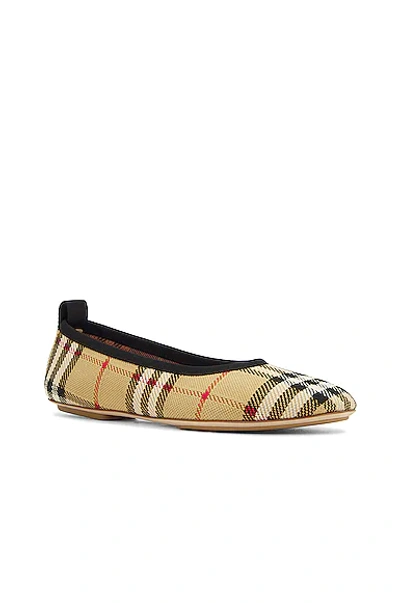 Shop Burberry Ralf Ballerina Flats In Archive Beige Ip Check