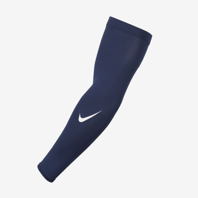 Shop Nike Pro Dri-fit Sleeves In Midnight Navy,white